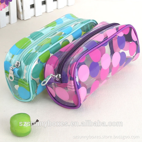 Transparent PVC Large Compartment Zipper Pencil Holding Bag
